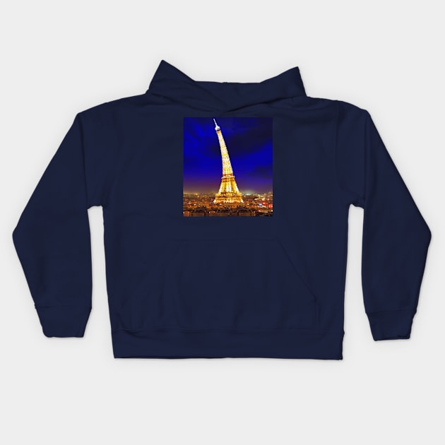 Bent Eiffel Tower Kids Hoodie by Tomorrowland Arcade